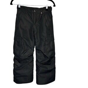 686 Youth Ski Snowboard Pants Unisex Size S 7/8 Black Cargo Insulated Waterproof